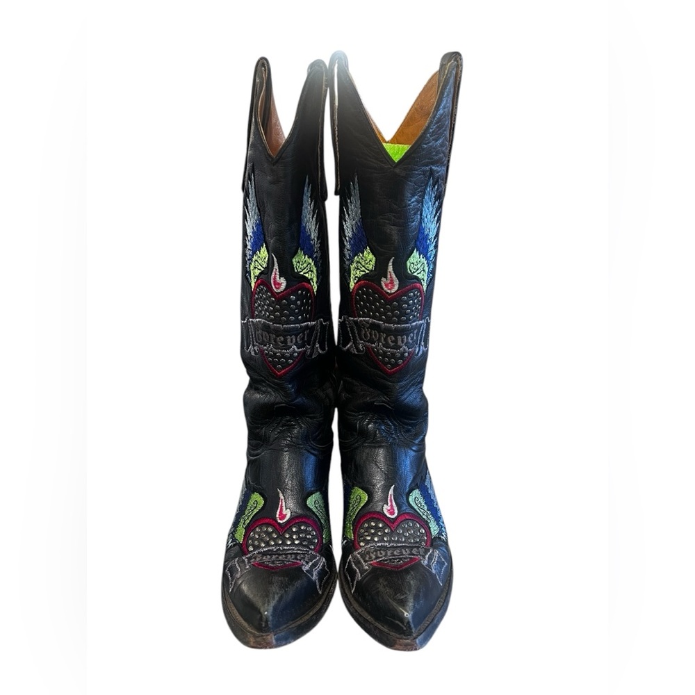 Women's Black Embroidered Cowboy Boots